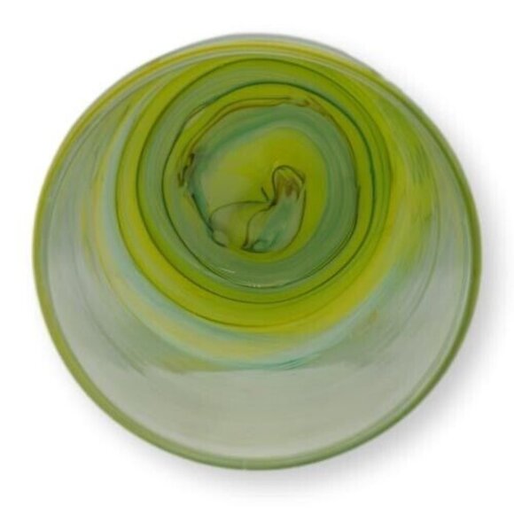 Pier One Vase Amber Swirl Art Glass Collection Italy Hand Blown Cut Bottom - Picture 10 of 10